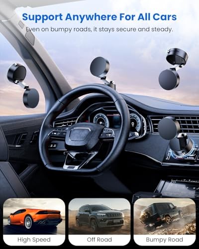 2025 Upgraded Phone Holders for Your Car, 360° Adjustable Magnetic Phone black - Photo 6 sur 8