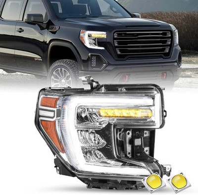 FULL LED Headlights Fits for 2019 2020 2021 GMC Sierra 1500 with LED Turn Signal