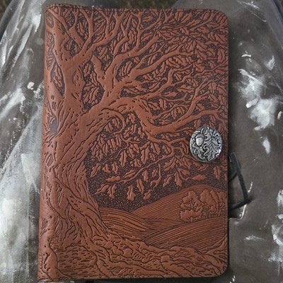 Oberon Design Leather Journal Cover Hardback Insert Tree of Life NEW 9x6'' (B)