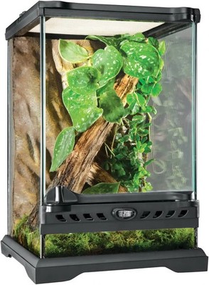 Exo Terra Nano Tall Glass Terrarium Kit for Reptiles & Amphibians 8x8x12
