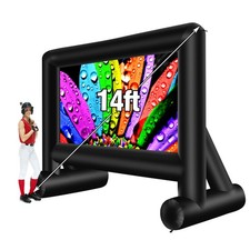 14 Feet Inflatable Projector Screen Outdoor Inflatable Movie Screen with Blow...