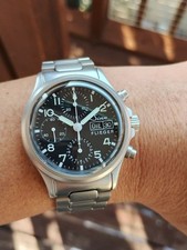 Sinn 356 Flieger Chronograph on Bracelet Acrylic Automatic Steel Black 38.5mm 4