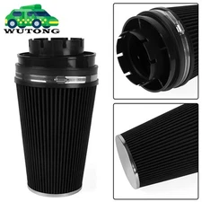 4'' 102mm Long High Flow Inlet Cone Dry Filter Cold Air Intake Replacement Black