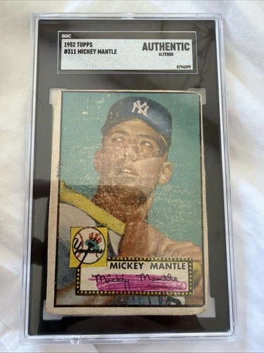 1952 Topps - Mickey Mantle #311 (SGC authentic) As Seen On Yahoo Sports (pink)