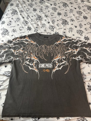 #ad Civil Regime One Piece Trafalgar Law Graphic T Shirt Front Back Gray XL worn 2x $70.00
