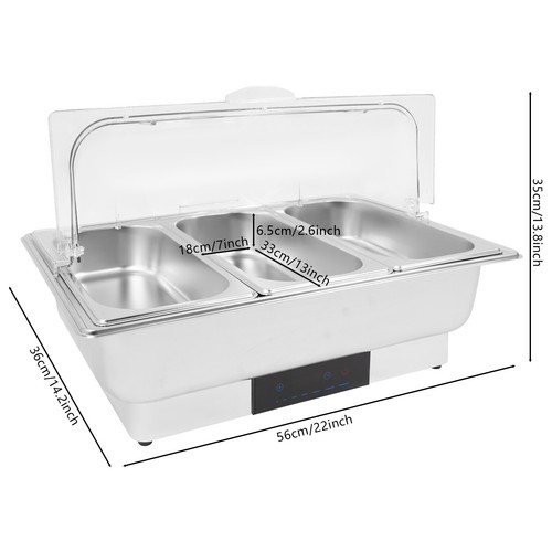 Electric Chafing Dish for Buffet, Chafing Dish Buffet Warmer Set, Stainless - Picture 12 of 13