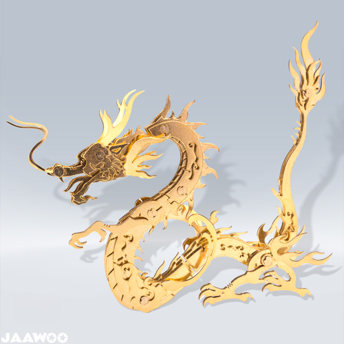 DIY 3D Metal Mechanical East Dragon Assembly Building Models Kit For Collection