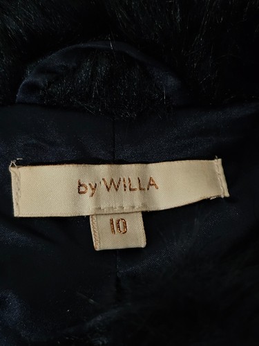 By Willa Vest AUS10 US6 Navy Blue Faux Fur Whimsy Coastal Monochrome - Picture 5 of 6