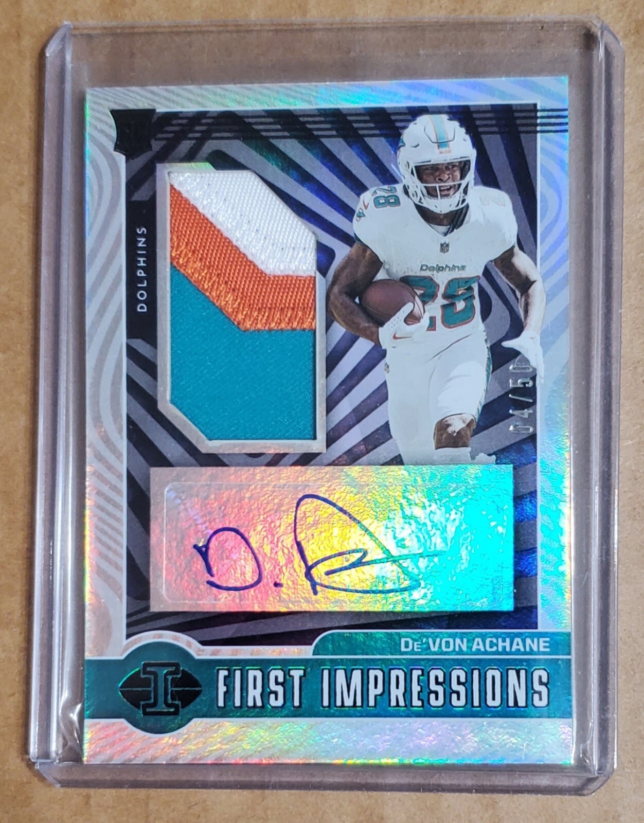 2023 Illusions De'Von Achane RC First Impressions 3-Color Patch Auto Black 4/50