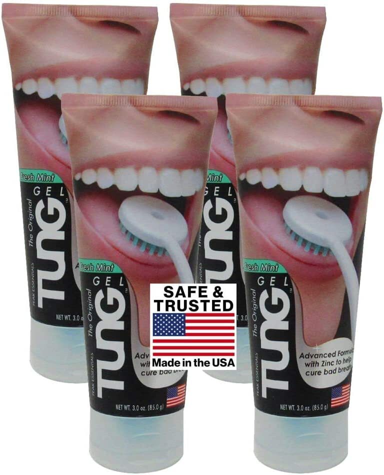 4 Pack Tung Tongue Gel Fresh Mint Cleaning Paste Bad Breath Odor