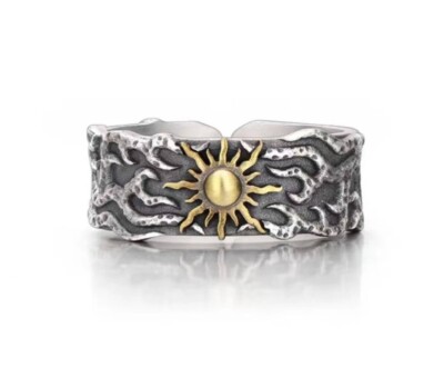 925 Silber Ring, verstellbarer Daumenring, Grobring, Vintage Ring, Bohemian Ring