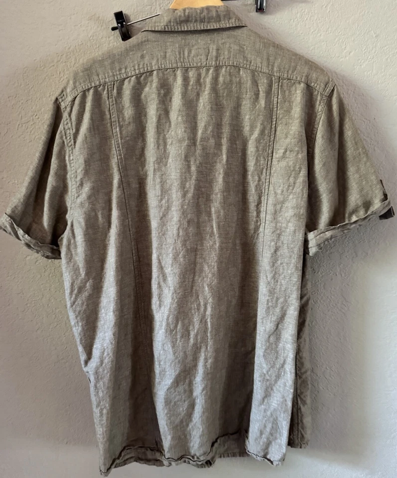 Structure Shirt Mens XL Gray Short Sleeve Button Up Slim Fit Button Sleeves - Image 3 of 3