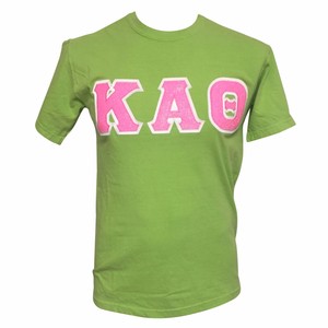 Kappa Alpha Theta Glitter Sewn Letters On Lime Green Comfort