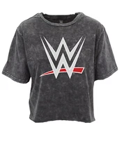 WWE VINTAGE WASH RAW HEM CROP WOMENS T SHIRT