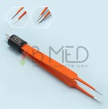 US Micro Jeweller Bipolar Forceps #5 Non Stick .5mm Insulated Ophthalmic 