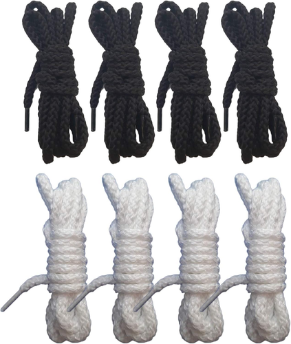 8 Pcs 6 Mm X 55" Inch Drawstring Cords Black, White for Hoodie, Sweatpants, Swea