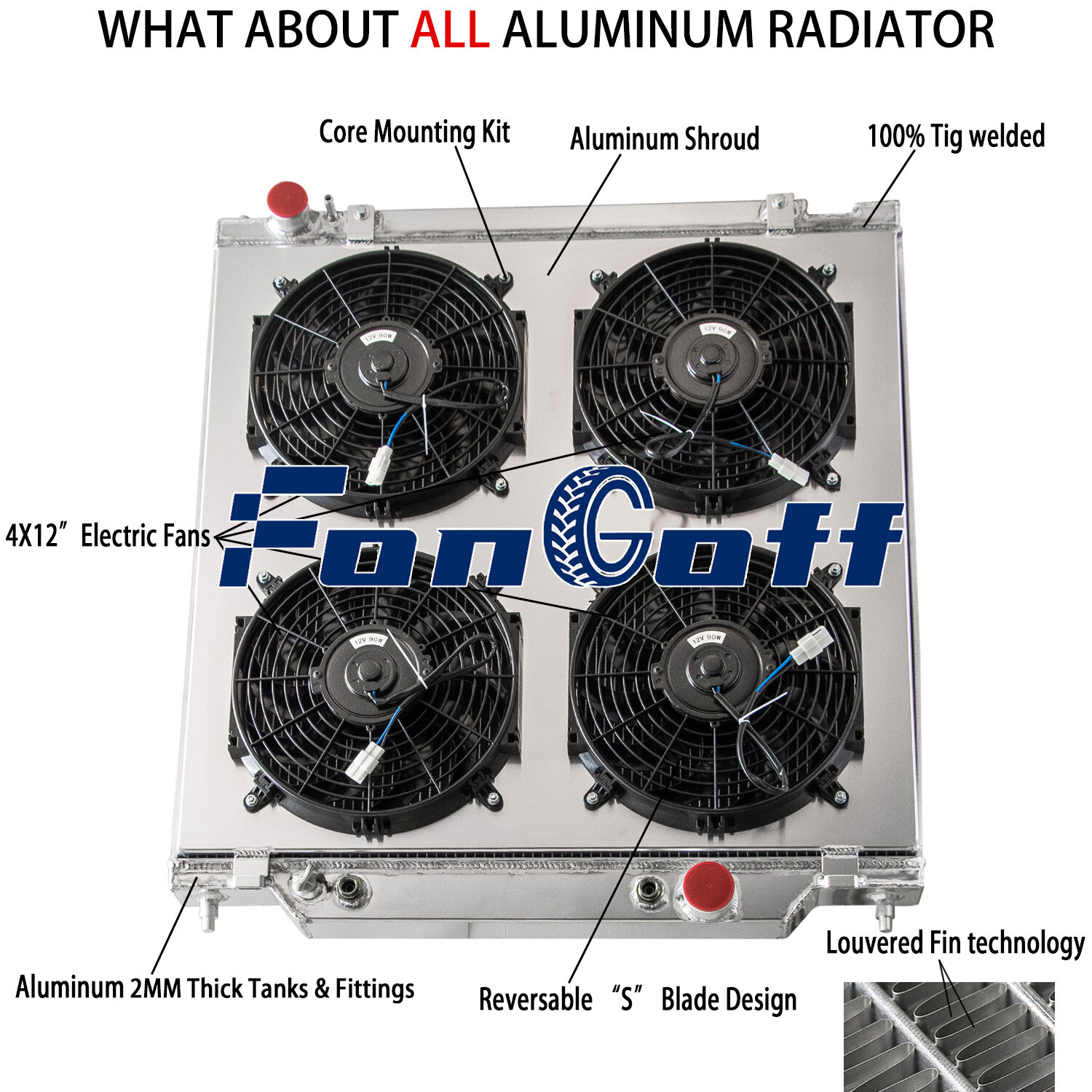 3-Row Radiator &Shroud Fan Fit 2005-2007 Ford F-250 350 450 550 6.0L 6.8L AT