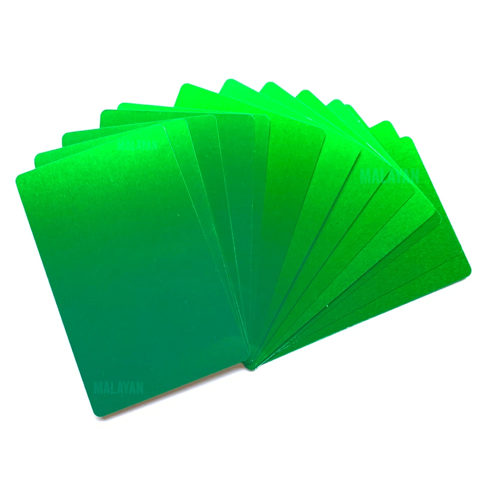 MALAYAN PRODUCTS 100 Green Aluminum Business Card Blanks Laser Engraving Sheet Metal CNC Plate