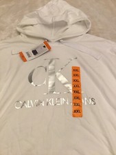 womens white silver Calvin klein hoodie 2XL nwt free ship