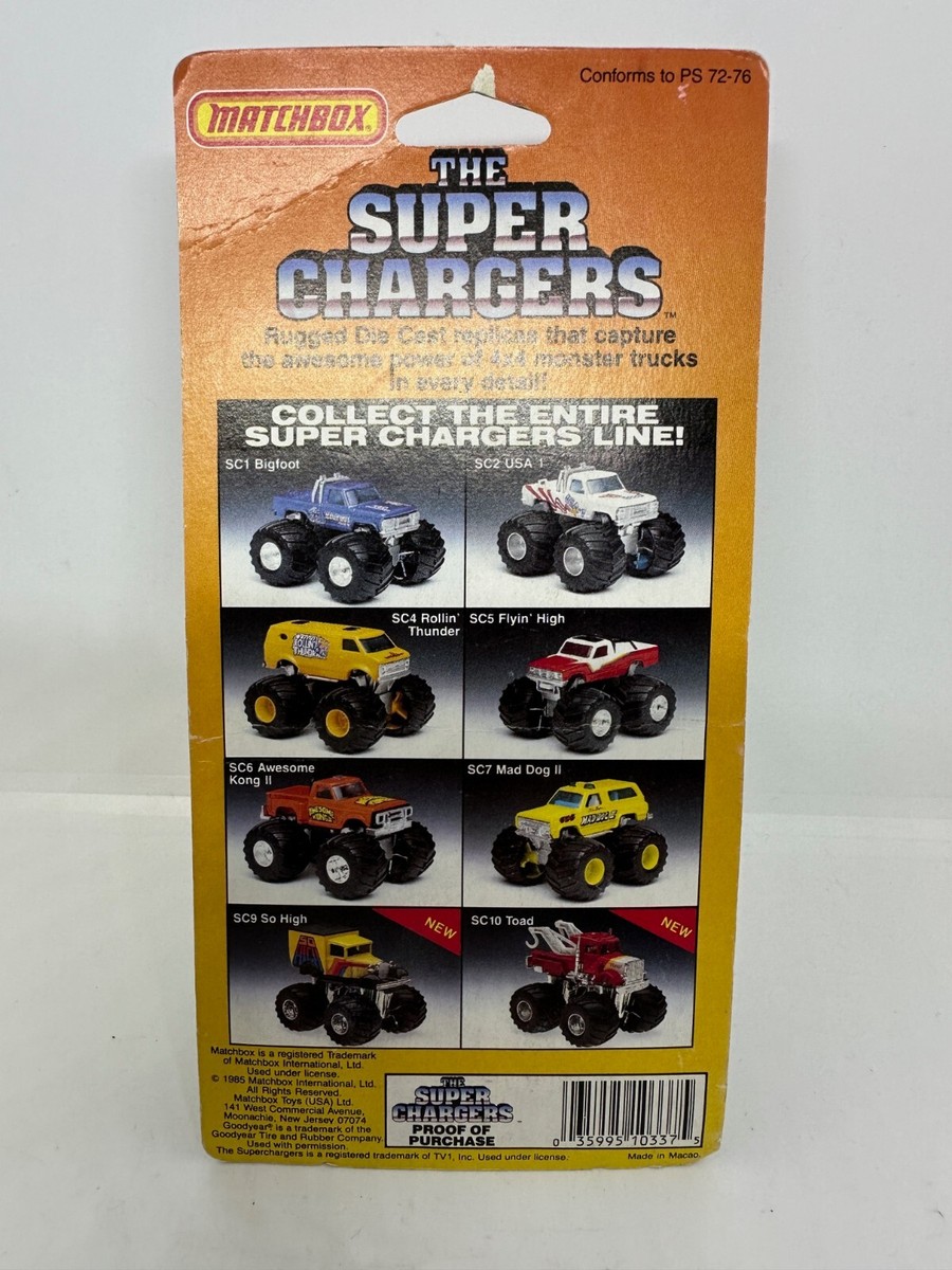 Vintage Matchbox Super Chargers SC10 Toad Monster Truck New Sealed