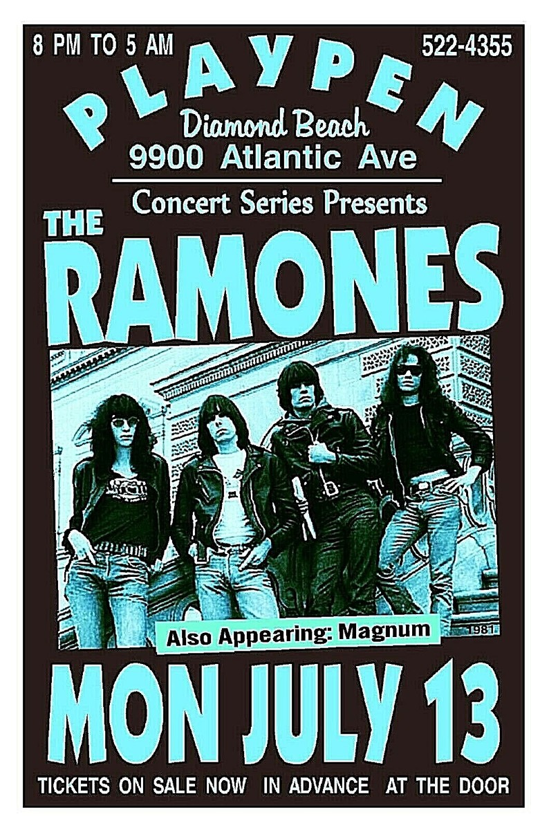 THE RAMONES 1981 PLAYPEN Diamond Beach NJ CONCERT POSTER GIG