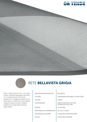 Filet De Rechange Pour Moustiquaire Enroulable BELLAVISTA GRIGIA – Sur Mesure, Fibre De Verre