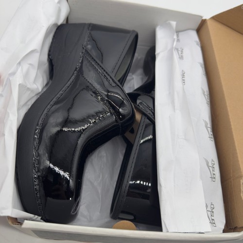 Dansko Professional XP Patent Black Women's Leather Slip Resistant Clogs Shoe 38 - Picture 5 of 7