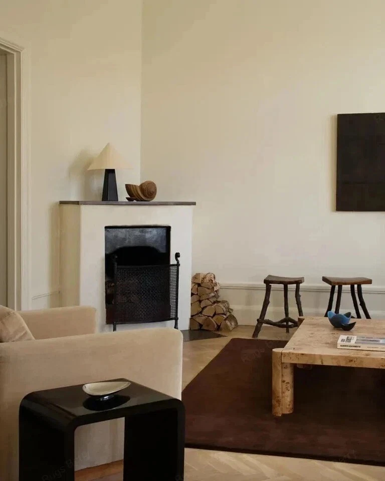 Solid Hand Tufted Rug Brown Color Wool Area Rug 5x8 6x9 8x10 9x12 10x14 ft Rugs - Image 4 of 4