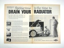 1958 Dow Chemical Company Springtime Drain Your Radiator Vintage Print Ad 2 Page