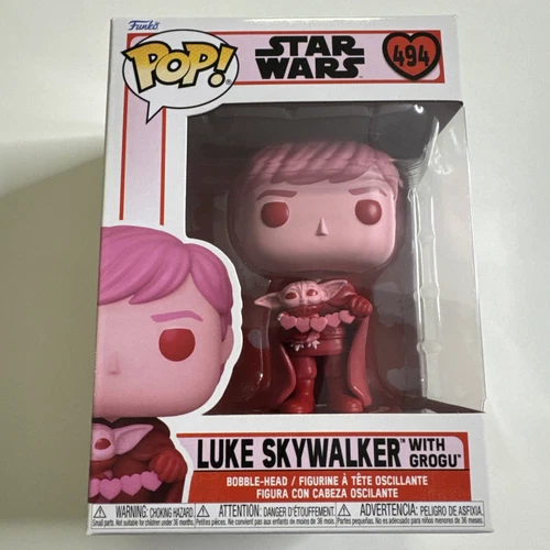 Funko Pop Star Wars #494 Luke Skywalker with Grogu Valentines Day | New in Box