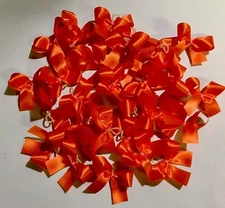30 small solid colored orange dog bows Halloween dog bows Handmade USA Pet Bows