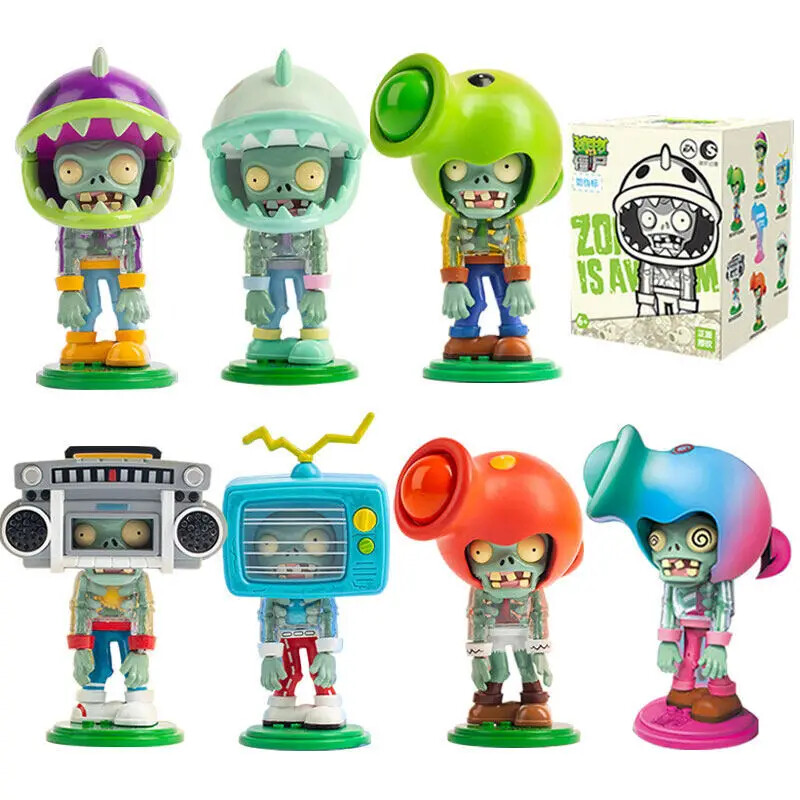 7 styles Plants Vs Zombies Building Blocks Toy Surprise Blind Box