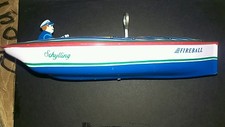 VINTAGE LOOKING TIN TOY SCHYLLING FIREBALL SPEEDBOAT WITH BOX
