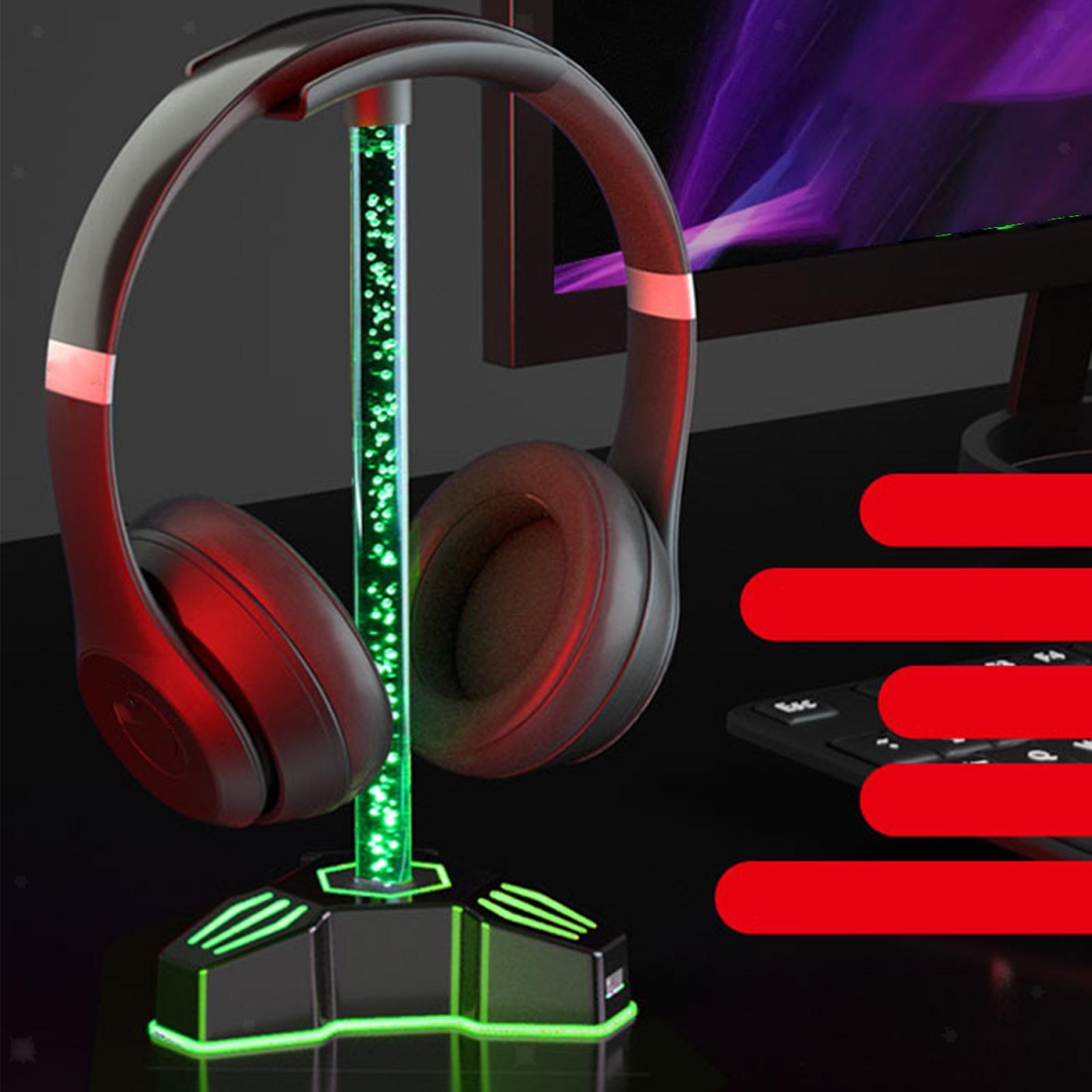 RGB Headphone Holder Portable Gaming Headset Stand for Computer Laptop Gamer - Picture 2 of 12