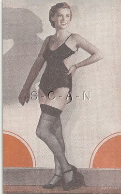 1930s-40s Pin Up- Semi Nude- Vendor Arcade / Mutoscope Card- Stockings