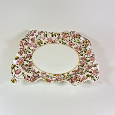 Antique Plate Ovington Brothers JP Limoges T&V Porcelain Wavy Ruffled 7'' Square