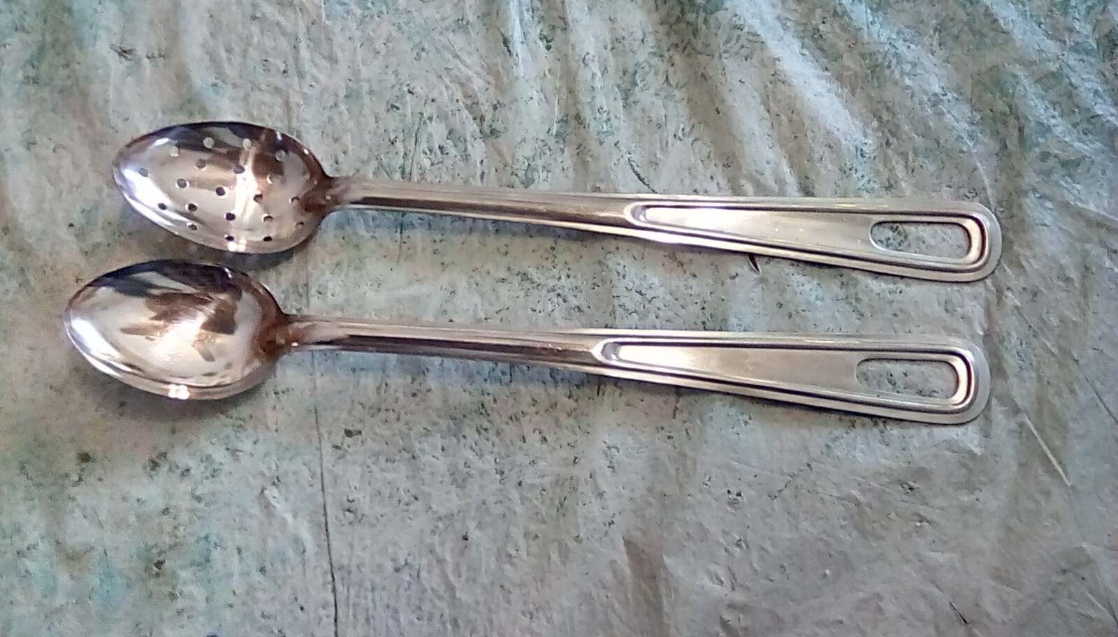(2) Buffet Serving Spoons Stainless Steel Heavy Duty, 15