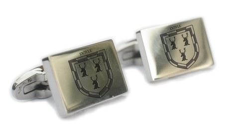 Irish Family Name Crest Engraved Cufflinks with Matching Gift Tin - Picture 15 of 56
