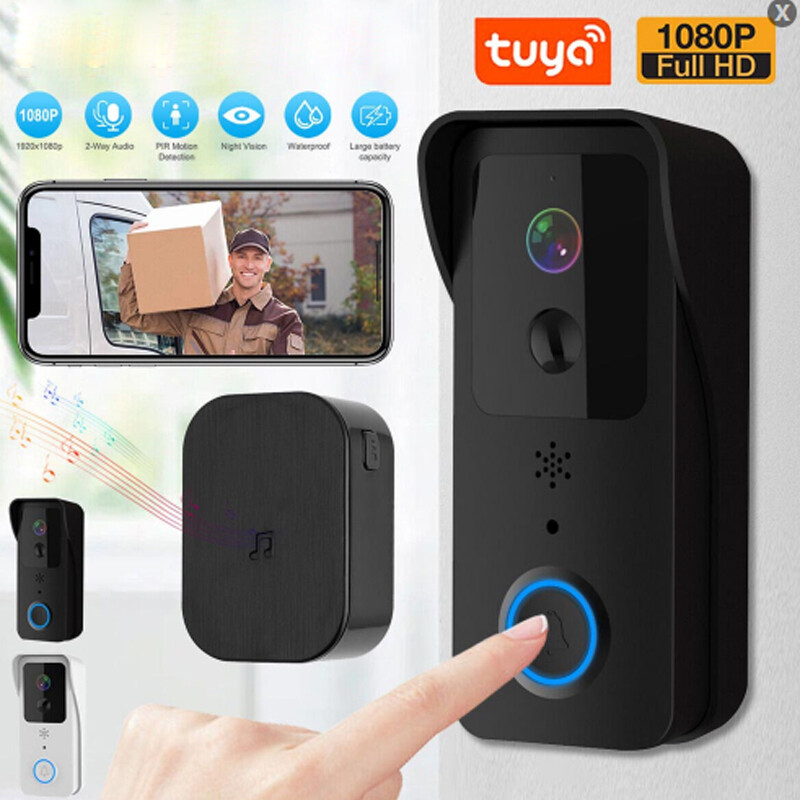 WiFi Ring Doorbell 1080P HD Security Camera Wireless Door Bell Camera With Chime-image