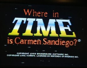 Where in Time is Carmen Sandiego? (Nintendo NES, 1991) Tested/Working. Game Only