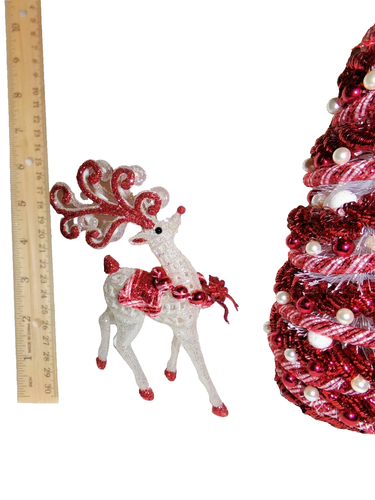 DOLLHOUSE MINIATUREN 5,5 Zoll WEISSE WEISSEN WEIHNACHTEN ZÜGELHIRSCH 1:12 MASSSTAB EICHE KEIN BAUM NEU - Bild 2 von 3