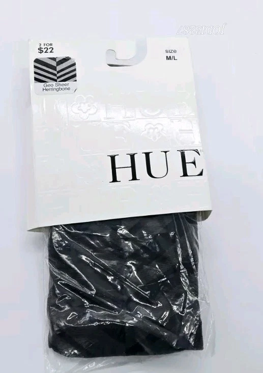 Medias Hue Nylons Talla M/L Espresso Geo Sheer Herringbone con Control Top Nylons Foto 2 de 4