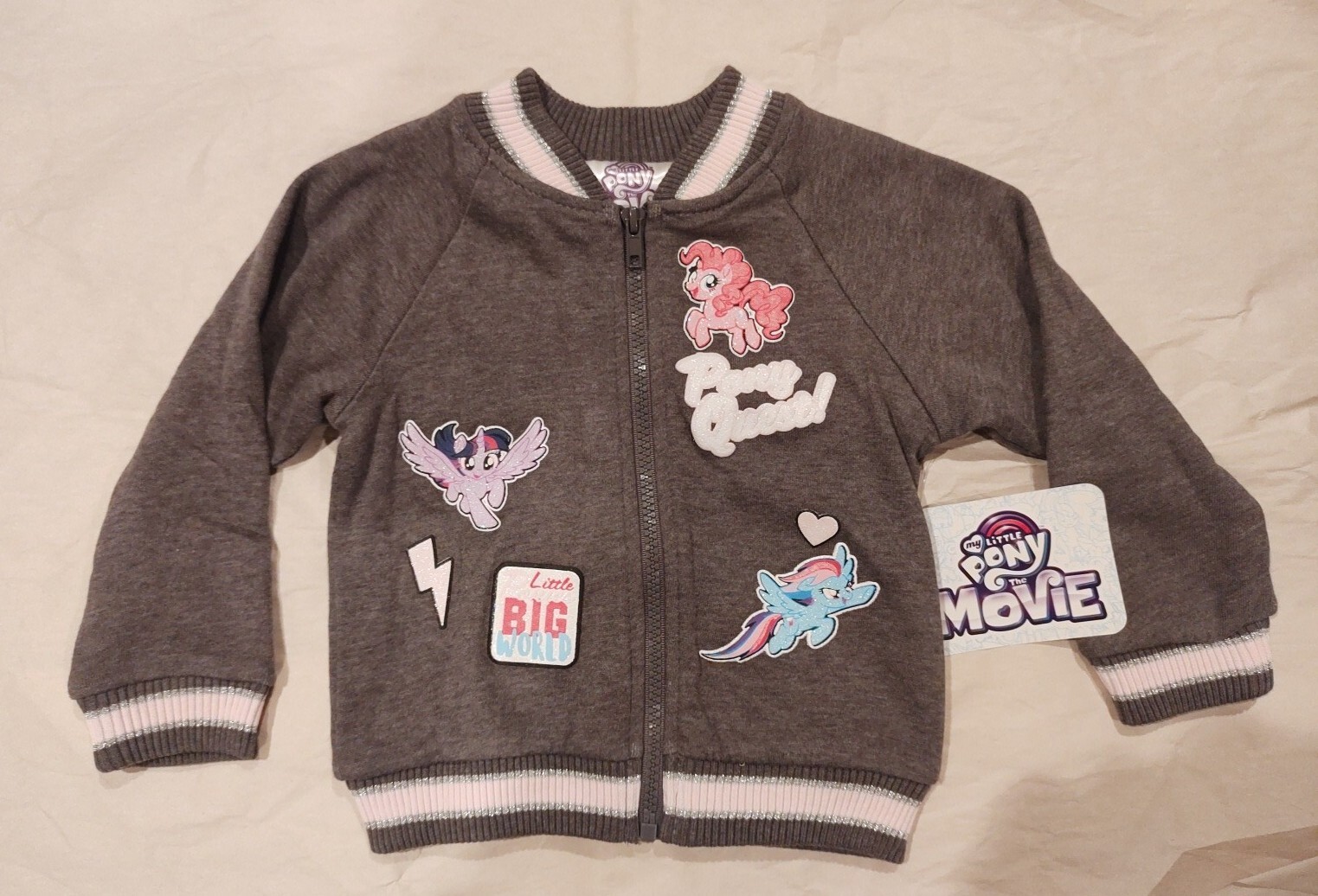 Giacca con toppe My Little Pony ML taglia 3T grigio antracite Little Ponies Big World