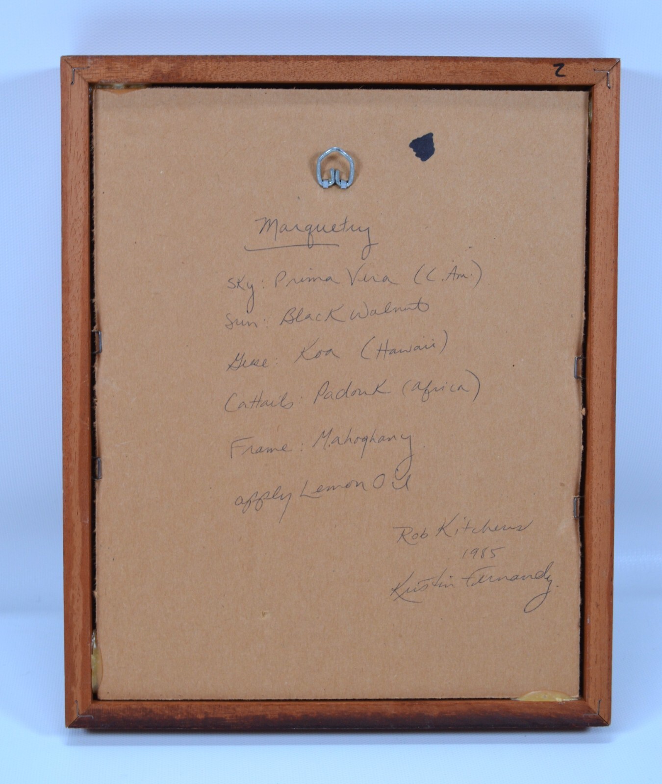 Vintage 1985  Hand Carved  Wood Inlay Flying Duck Marquetry Artwork  11” x 9”