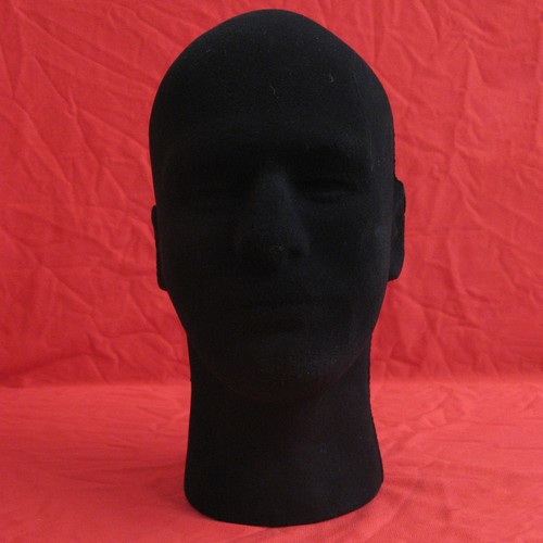Male foam black MANNEQUIN head holder stand display wig hat glasses