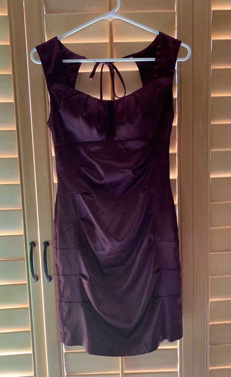dark purple satin mini dress Heaven Satin Mini Dress