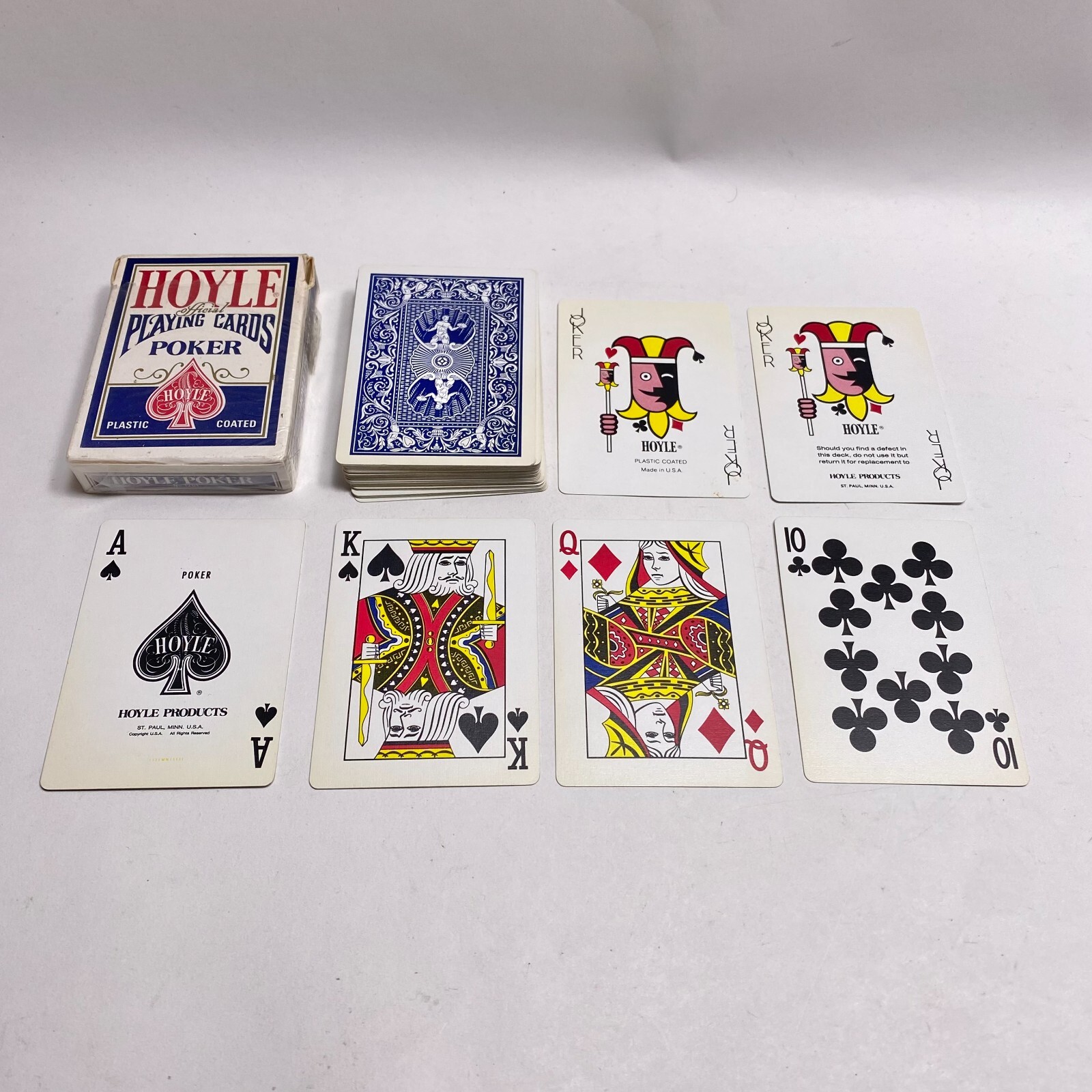 Hoyle Plastic Coated Poker Playing Cards Deck Blue