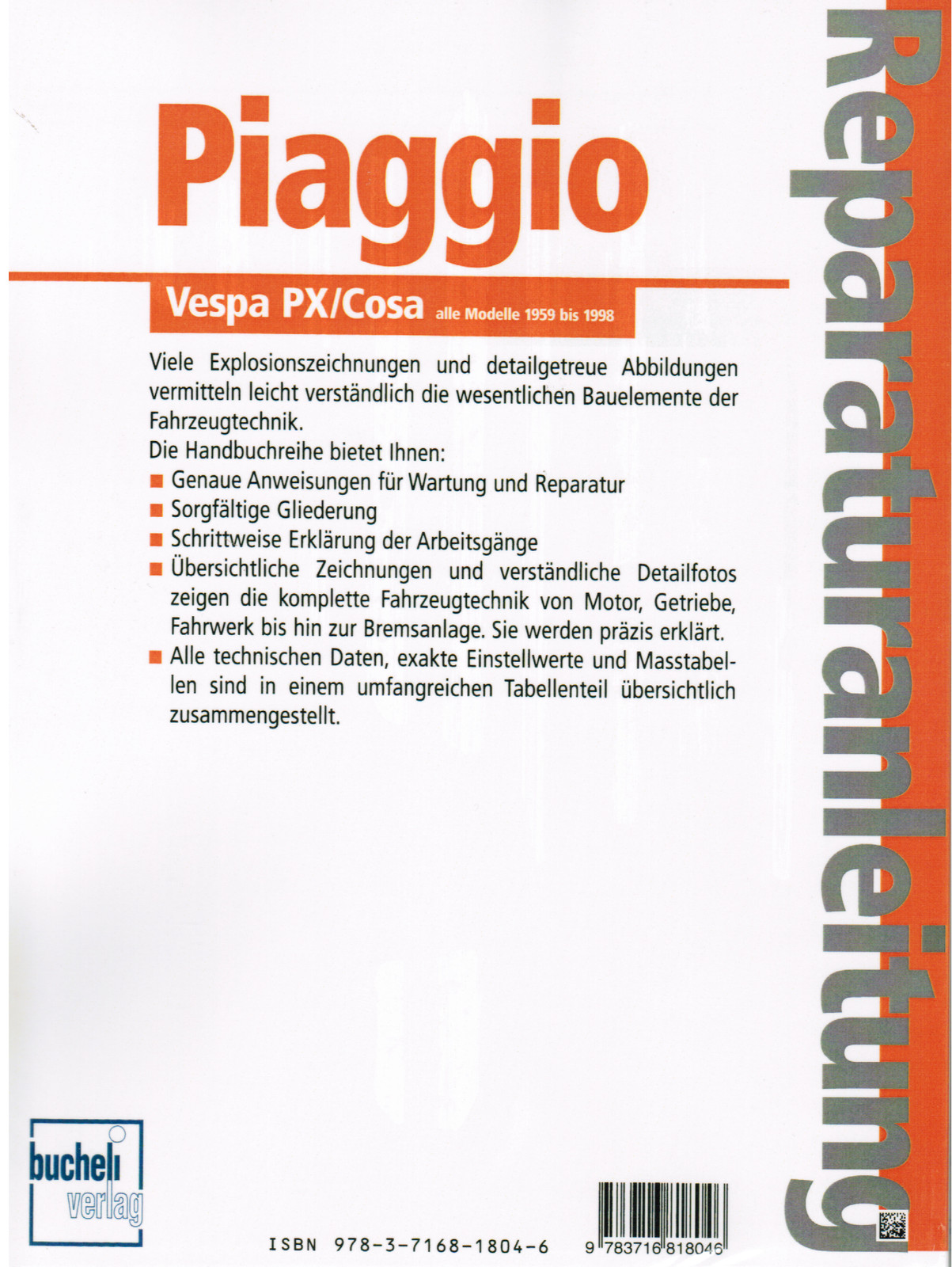 Thumbnail - Reparaturanleitung Piaggio Vespa Px / Cosa Baujahr 1959 - 1991 Band