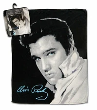 Elvis Presley Black and White Portrait Throw Blanket, 50" x 60"
