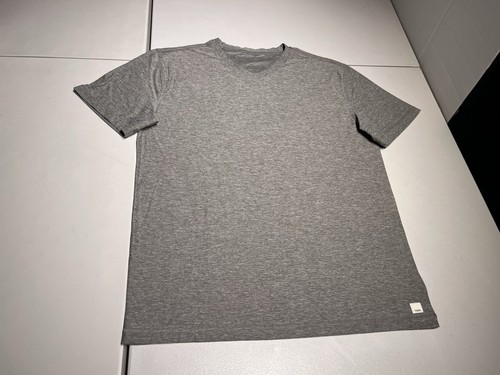 Camisa Vuori Para Hombre XL Strato Tech Camiseta T Gimnasio Yoga Gris Jaspeado Cuello en V Informal